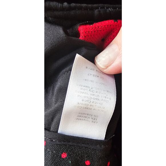 Talbots Black With Red Polka Dots High‎ Waist Tailored Ankle Pants 14W Petite - Picture 5 of 5